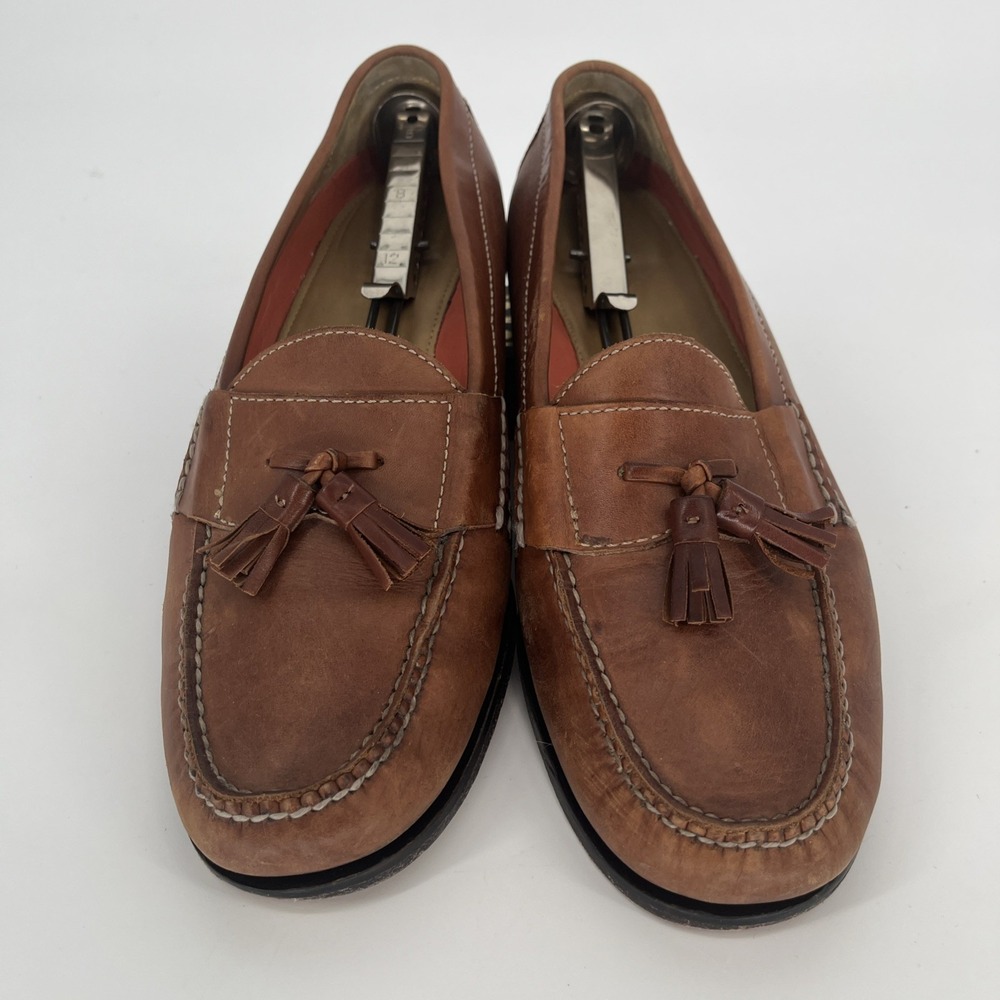 Cole Haan Pinch Men's Size 12 Dress Shoes Brown Leather Tassel Moc Toe Loafers - Picture 2 of 7